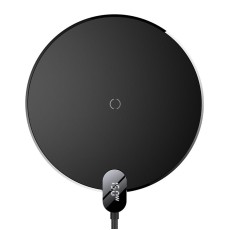 Baseus 15W Qi Wireless Charging with Digital Led Display Gen 2 - Melns - Universāls induktīvs bezvadu USB lādētājs paliktnis