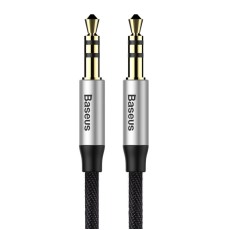 Baseus CAM30-BS1 3.5mm Male to 3.5mm Male Stereo Aux Audio cable (length: 1M) - Melns - audio vads kabelis