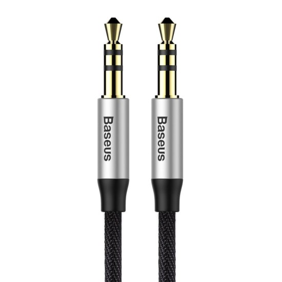 Baseus CAM30-BS1 3.5mm Male to 3.5mm Male Stereo Aux Audio cable (length: 1M) - Melns - audio vads kabelis
