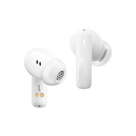 Baseus Bowie E19 Bluetooth 5.3 Wireless Headphones with Microphone - Baltas - Universālas Bezvadu Austiņas