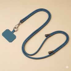 Adjustable Universal Phone Lanyard Crossbody Strap - Pelēkzila - Regulējama universāla telefona kakla un pleca siksniņa