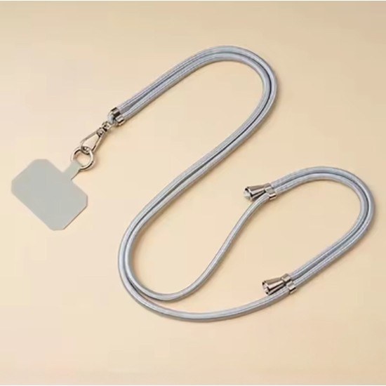 Adjustable Universal Phone Lanyard Crossbody Strap - Gaiši pelēka - Regulējama universāla telefona kakla un pleca siksniņa