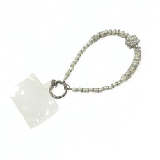Universal Beaded / Crystal Phone Charm Wrist Strap
- White Pearl - Balta -  Universāla pērlīšu / kristālu telefona rokas siksniņa
