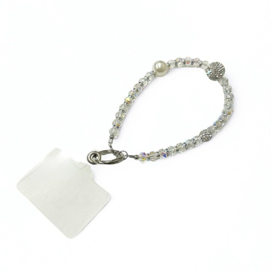 Universal Beaded / Crystal Phone Charm Wrist Strap
- Round Faceted - Clear White - Прозрачный белый - Универсальный ремешок для телефона из бисера / кристаллов на руку
