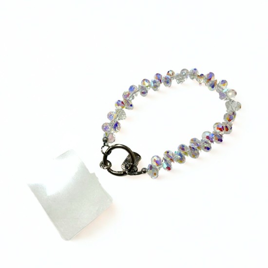 Universal Beaded / Crystal Phone Charm Wrist Strap
- Faceted Droplet - Clear White - Прозрачный белый - Универсальный ремешок для телефона из бисера / кристаллов на руку