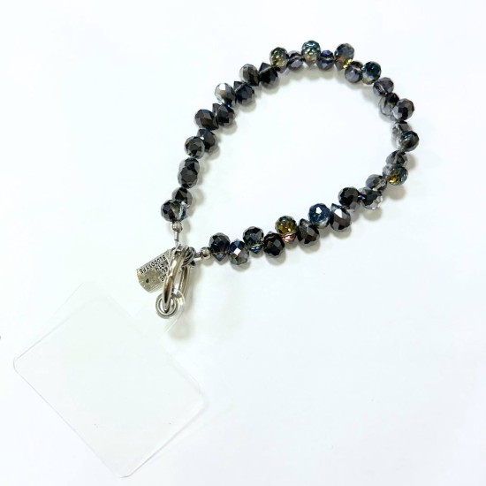 Universal Beaded / Crystal Phone Charm Wrist Strap
- Faceted Droplet - Clear Black - Прозрачный чёрный - Универсальный ремешок для телефона из бисера / кристаллов на руку
