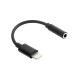 Maxlife Lightning to 3.5 mm Female Audio Headphone Aux Connector Cable (audio vads kabelis) - Melns