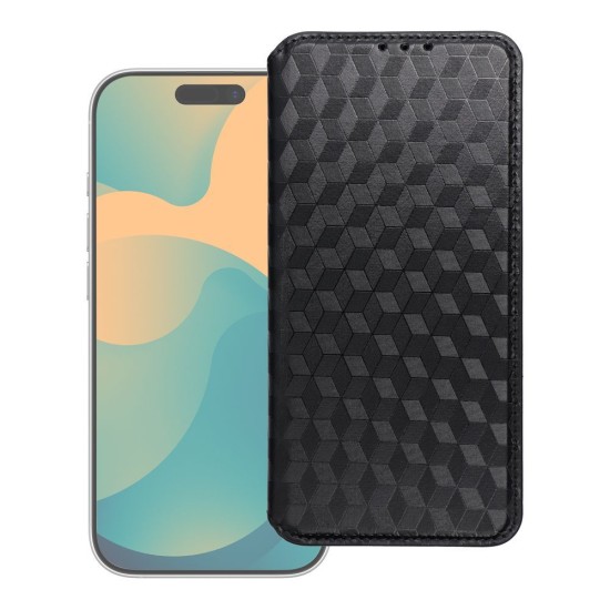 Cubic Book Case priekš Samsung Galaxy A57 5G A576 - Melns - sāniski atverams maciņš ar magnētu un stendu