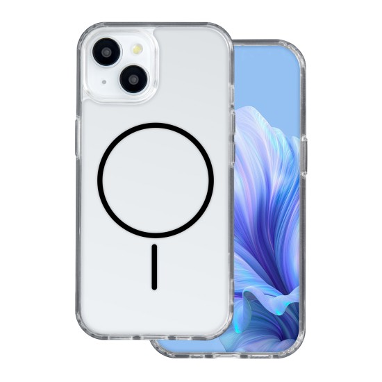 Anti Shock Thin MagSafe Back Case priekš Apple iPhone 17 Pro Max - Caurspīdīgs / Melns - silikona-plastikāta aizmugures apvalks / bampers-vāciņš