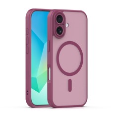 Mag Matt Case with MagSafe (camera protection) priekš Apple iPhone 17 Pro - Bordo - matēts silikona-plastikāta aizmugures apvalks / bampers-vāciņš