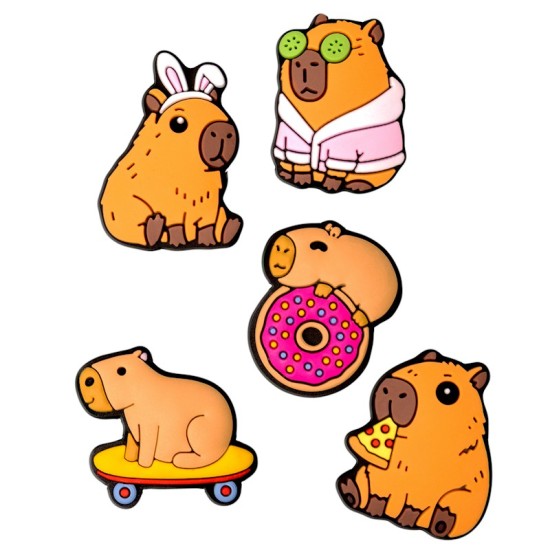 3D Sticker Set (5.gab) - Capybara - uzlīmju komplekts