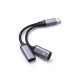 BlueStar Adapter 2in1 Type-C (male) to 2x Type-C (female) - Melns - USB-C austiņu izejas sadalītājs