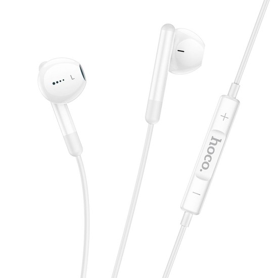Hoco M93 Wired Stereo Earphones with Remote and Mic USB Type-C - Baltas - Universālas USB-C stereo austiņas ar mikrofonu un pulti