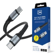 3MK 3M Hyper Cable PD 3.0 240W Fast Charging Type-C to Type-C cable - Melns - USB-C lādēšanas un datu kabelis / vads