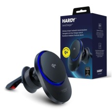 3MK Hardy AeroCharger Qi2 15W Wireles Charger with MagSafe Air Vent Car Holder - Melns - Stiprinājums turētājs uz ventilācija režģa ar iebūvētu bezvadu lādētāju