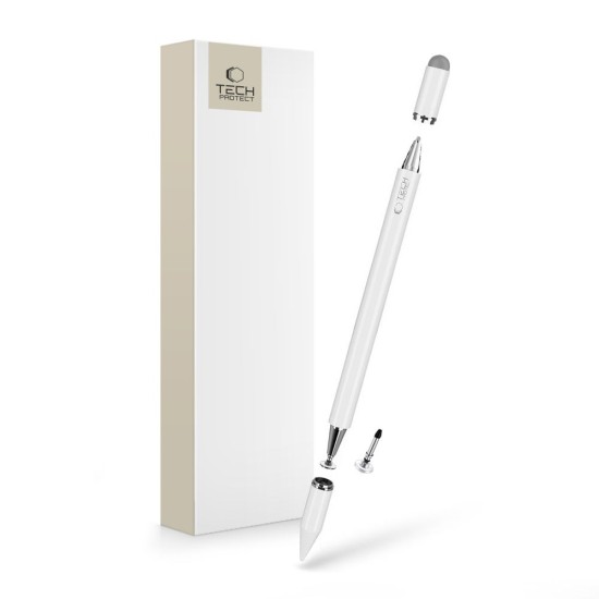 Tech-Protect USP200 3-Tip Touch Screen Stylus - Balts - Universāla pildspalva planšetdatoriem / Universāls vadības kociņš