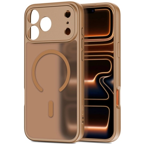 Tech-Protect Basicmag Matte Magsafe Back Case priekš Apple iPhone 17 Pro - Brūns - silikona-plastikāta aizmugures apvalks / bampers-vāciņš