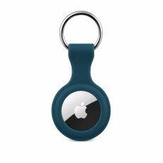 Soft TPU Protector Case with Keychain priekš Apple AirTag - Zils - silikona apvalks / piekariņš bezvadu izsekošanas ierīcei