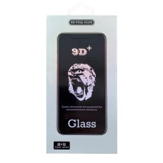 9D Full Glue 9H Tempered Glass screen protector priekš Apple iPhone 12 / 12 Pro - Melns - Ekrāna Aizsargstikls / Bruņota Stikla Aizsargplēve (Full screen size curved)