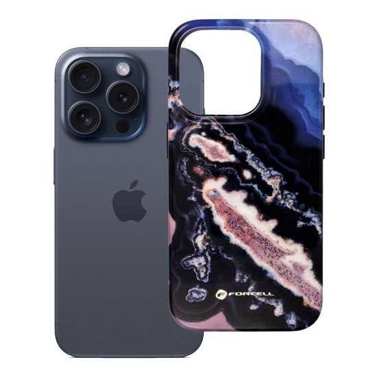 Forcell F-Protect Mirage Back Case with MagSafe priekš Apple iPhone 15 Pro - Gold Island - triecienizturīgs silikona-plastikāta aizmugures apvalks / bampers-vāciņš