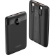 Veger 10000mAh QC 3.0 / PD 22.5W Power Bank with USB-C / Ligtning cable and LED display - Melns - Ārējas uzlādes batereja lādētājs-akumulators (Power Bank)