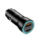 BlueStar Car Charger Type-C / USB ports QC 3.0 / PD 25W AFC PPS - Melns - USB un Type-C ātrs auto lādētājs telefoniem un planšetdatoriem