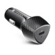 Forcell Carbon 20W Car Charger with Type-C PD / QC 3.0 socket - Melns - USB-C ātrs auto lādētājs telefoniem un planšetdatoriem