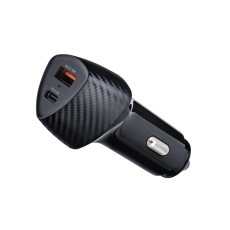Forcell F-Energy Carbon Car Charger USB / Type-C ports PD 3.0 / QC 38W - Melns - USB un Type-C ātrs auto lādētājs telefoniem un planšetdatoriem