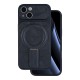 Luxgrip MagSafe Back Case with Stand priekš Apple iPhone 13 - Melns - mākslīgās ādas aizmugures apvalks ar statīvu