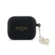 Guess GUAP3LECG4K Silicone Charm 4G Collection Case priekš Apple Airpods Pro 3 - Melns - silikona apvalks bezvadu austiņu lādēšanas ierīcei