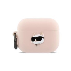 Karl Lagerfeld KLAP3RUNCHP Silicone Choupette Head Series Case priekš Apple Airpods Pro 3 - Rozā - silikona apvalks bezvadu austiņu lādēšanas ierīcei