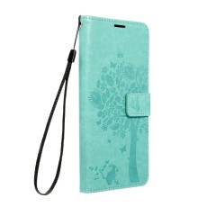 Forcell Mezzo Book Case priekš Apple iPhone 13 - Tirkīzs / Koks - sāniski atverams maciņš ar stendu un auklu / grāmatveida maks