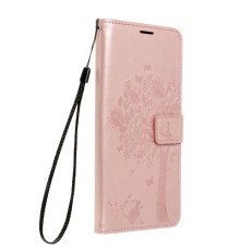 Forcell Mezzo Book Case priekš Apple iPhone 13 - Rozā Zelts / Koks - sāniski atverams maciņš ar stendu un auklu / grāmatveida maks