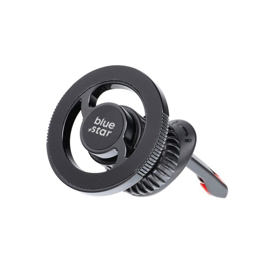 BlueStar Smart Lock Magnetic Air Vent Car Holder with MagSafe and Magnetic Sheet (2.pcs) - Melns - Universāls stiprinājums turētājs auto ventilācijas režģa