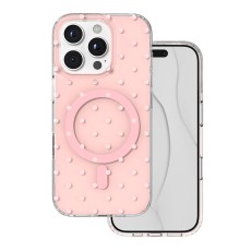 Bubble Dots MagSafe Back Case priekš Apple iPhone 16 - Rozā - silikona-plastikāta aizmugures apvalks / bampers-vāciņš