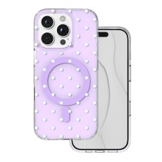 Bubble Dots MagSafe Back Case priekš Apple iPhone 16 Pro Max - Violets - silikona-plastikāta aizmugures apvalks / bampers-vāciņš