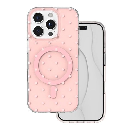 Bubble Dots MagSafe Back Case priekš Apple iPhone 17 Pro - Rozā - silikona-plastikāta aizmugures apvalks / bampers-vāciņš