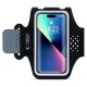 Tech-Protect M5 Universal Sport Armband priekš viedtālruņiem ar 6.5 inch ekrānu - Melns - Universāls maks ietvars - Sporta futlāris rokas aproce fitnesam saite
