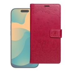 Forcell Mezzo Book Case priekš Samsung Galaxy S26 Plus 5G - Sārts / Kaķis - sāniski atverams maciņš ar stendu un auklu / grāmatveida maks