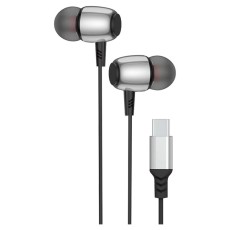 BlueStar M09C Wired Stereo Earphones with Microphone USB Type-C - Melnas - Universālas USB-C stereo austiņas ar mikrofonu un pulti