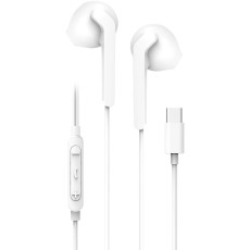 BlueStar PA-M15C Wired Stereo Earphones with Remote and Microphone USB Type-C - Baltas - Universālas USB-C stereo austiņas ar mikrofonu un pulti