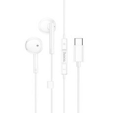Hoco M95 Wired Stereo Earphones with Remote and Mic USB Type-C - Baltas - Universālas USB-C stereo austiņas ar mikrofonu un pulti