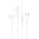 Hoco M95 Wired Stereo Earphones with Remote and Mic USB Type-C - Baltas - Universālas USB-C stereo austiņas ar mikrofonu un pulti