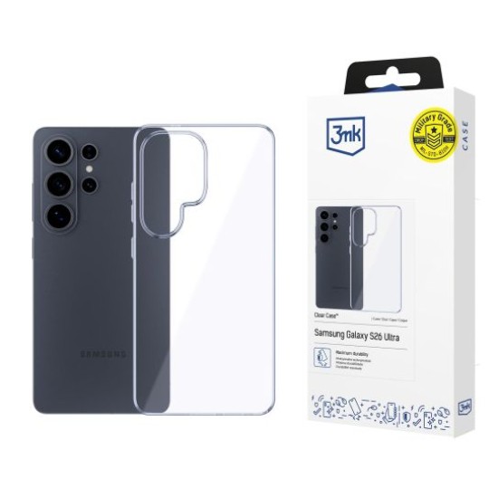 3MK Clear Case priekš Samsung Galaxy S26 Ultra 5G - Caurspīdīgs - silikona aizmugures apvalks / bampers-vāciņš
