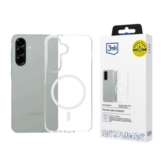 3MK Armor MagSafe Case priekš Samsung Galaxy A57 5G A576 - Caurspīdīgs - triecienizturīgs silikona aizmugures apvalks / bampers-vāciņš