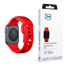 3MK Silicone Watch Band (Large size) priekš Apple Watch 42 / 44 / 45 / 46mm / Ultra 49 mm - Sarkans - silikona siksniņa (josta) priekš pulksteņiem