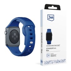 3MK Silicone Watch Band (Large size) priekš Apple Watch 42 / 44 / 45 / 46mm / Ultra 49 mm - Koši Zils - silikona siksniņa (josta) priekš pulksteņiem