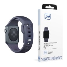 3MK Silicone Watch Band (Large size) priekš Apple Watch 42 / 44 / 45 / 46mm / Ultra 49 mm - Pelēks - silikona siksniņa (josta) priekš pulksteņiem
