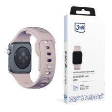 3MK Silicone Watch Band (Large size) priekš Apple Watch 42 / 44 / 45 / 46mm / Ultra 49 mm - Rozā Smilts - silikona siksniņa (josta) priekš pulksteņiem