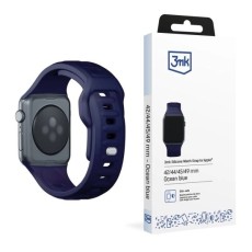3MK Silicone Watch Band (Large size) priekš Apple Watch 42 / 44 / 45 / 46mm / Ultra 49 mm - Zils - silikona siksniņa (josta) priekš pulksteņiem